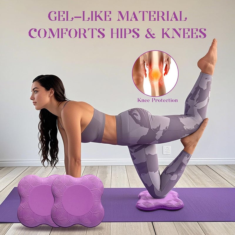 MBKHFLL 2 Packs Yoga Knee & Elbow Cushions - Extra Thick Foam for Knees, Elbows, Wrists, Hands & Head - Pilates & Kneeling Pads - Support Foam Pads for Women & Men - Image 5